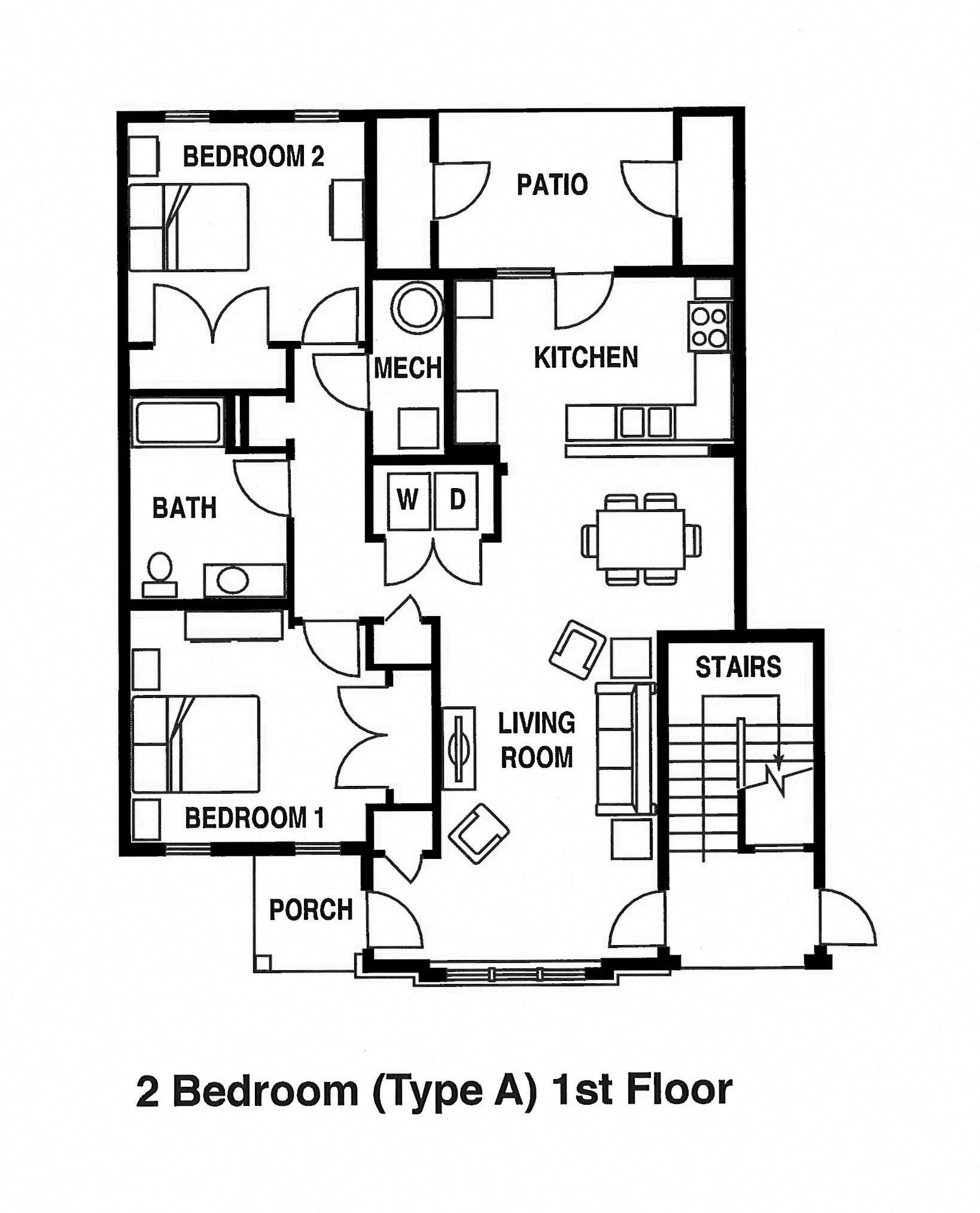 2 Bedroom Floor Plan 2